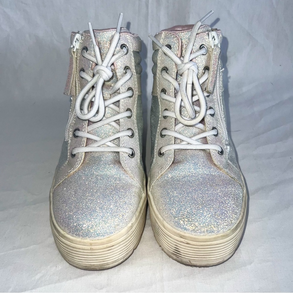 Skechers Street Elevated City Shine High Top Sneakers - White/Pink, Size 4 - Picture 11 of 12
